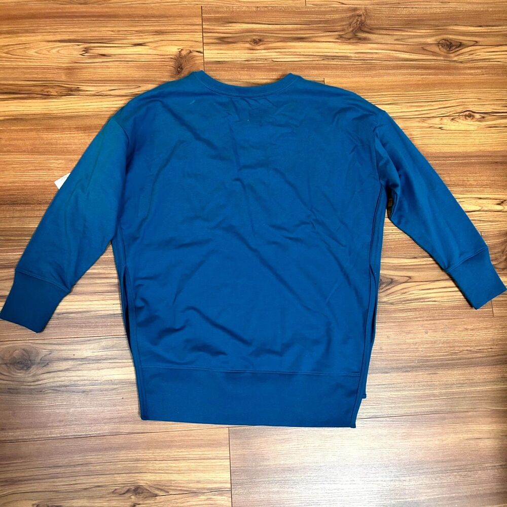 Terra & Sky Sweatshirt Womens 0X 14W Plus Blue Terry Fleece Stretch High-Low NWT - Picture 2 of 10